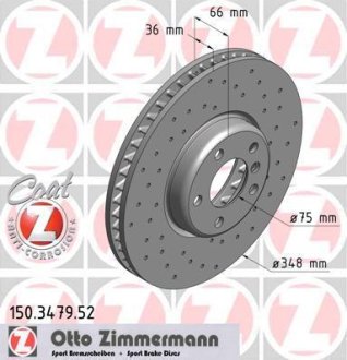 Диск тормозной правый Sport ZIMMERMANN 150.3479.52