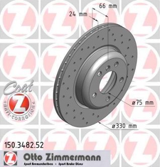 Диск гальмівний ZIMMERMANN 150.3482.52