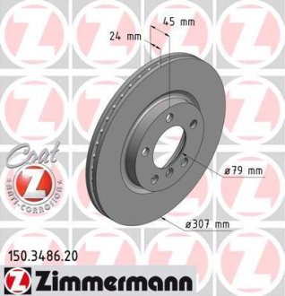 Гальмівний диск ZIMMERMANN 150348620