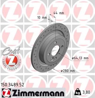 Гальмівний диск ZIMMERMANN 150348952