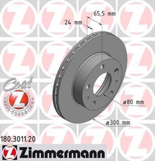 Гальмівний диск ZIMMERMANN 180.3011.20