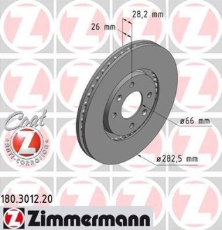 Гальмівний диск ZIMMERMANN 180301220