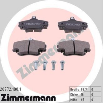 Гальмівні колодки, дискове гальмо (набір) ZIMMERMANN 207721801