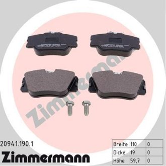 Гальмівні колодки перед Mercedes W124 20i-30i/20D- ZIMMERMANN 209411901