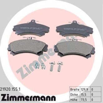 Гальмівні колодки, дискове гальмо (набір) ZIMMERMANN 219201551