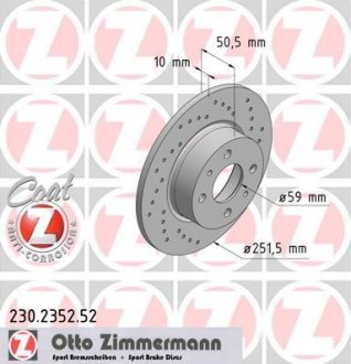 Гальмівний диск ZIMMERMANN 230235252