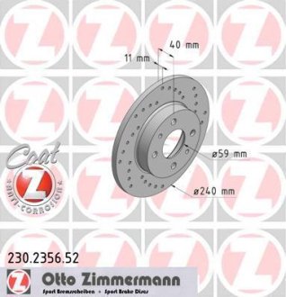 Гальмівний диск ZIMMERMANN 230235652