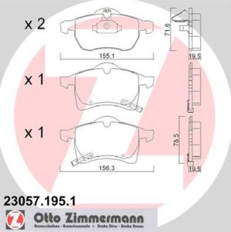 Гальмівні колодки, дискове гальмо (набір) ZIMMERMANN 230571951