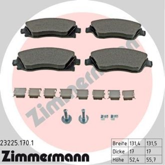 Гальмівні колодки, дискове гальмо (набір) ZIMMERMANN 232251701