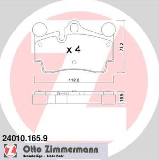 Гальмiвнi колодки дисковi ZIMMERMANN 240101659