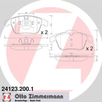 Гальмівні колодки перед Ford Mondeo с 2007,RANGE R ZIMMERMANN 24123.200.1