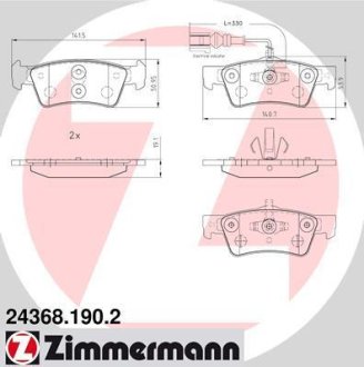 Гальмiвнi колодки дисковi заднi ZIMMERMANN 243681902