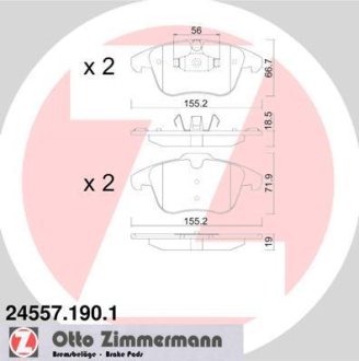 Комплект гальмівних колодок ZIMMERMANN 24557.190.1