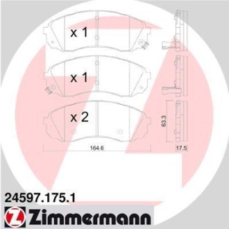 Гальмівні колодки, дискове гальмо (набір) ZIMMERMANN 245971751