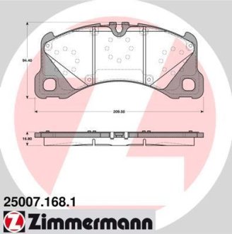 Колодки тормозные ZIMMERMANN 250071681