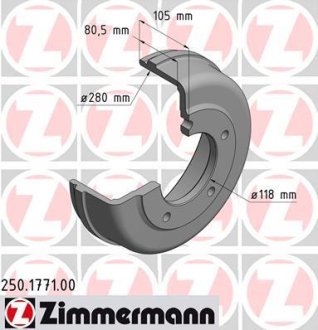 Гальмівний барабан ZIMMERMANN 250177100