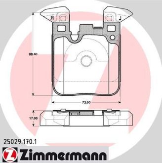 Колодки тормозные ZIMMERMANN 25029.170.1