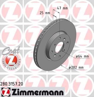 Гальмівний диск ZIMMERMANN 280315720