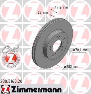 Гальмівний диск ZIMMERMANN 280316020