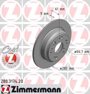 Гальмівний диск ZIMMERMANN 280317420