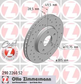 Гальмівний диск ZIMMERMANN 290226052