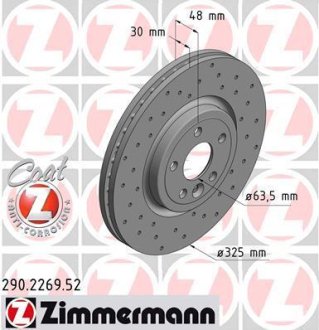 Диск гальмівний ZIMMERMANN 290226952