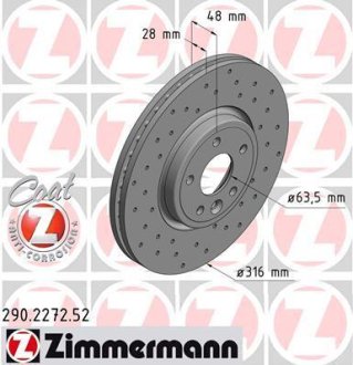 Гальмiвнi диски ZIMMERMANN 290227252