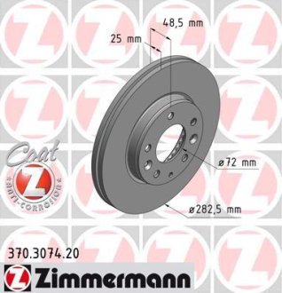 Гальмівний диск ZIMMERMANN 370307420