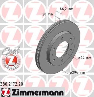 Диск тормозной ZIMMERMANN 380.2172.20