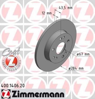 Гальмівний диск ZIMMERMANN 400140620