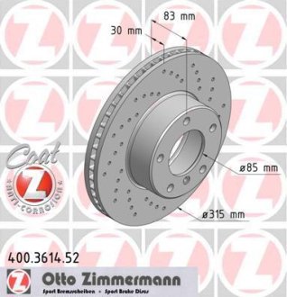 Гальмівний диск ZIMMERMANN 400361452