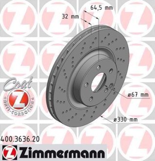 Гальмівний диск ZIMMERMANN 400363620