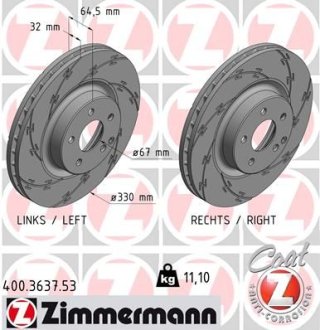 Диск гальмівний ZIMMERMANN 400.3637.53