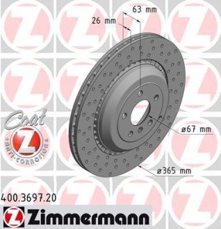 Гальмівний диск ZIMMERMANN 400369720