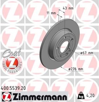 Гальмiвнi диски ZIMMERMANN 400553920