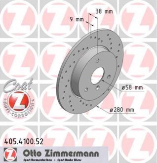 Гальмівний диск ZIMMERMANN 405410052