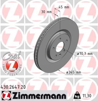 Гальмiвнi диски переднi ZIMMERMANN 430264720