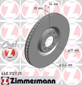 Гальмiвнi диски переднi ZIMMERMANN 440312720