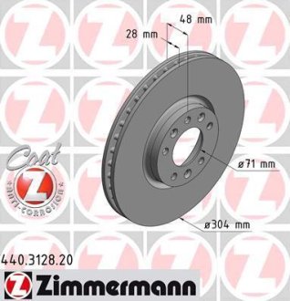 Диск гальмівний ZIMMERMANN 440312820