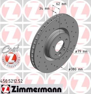 Диск тормозной Sport ZIMMERMANN 450.5212.52