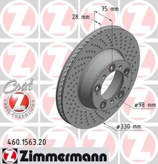 Гальмівний диск ZIMMERMANN 460156320