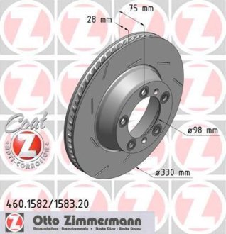 Диск гальмівний Coat Z лівий ZIMMERMANN 460.1582.20