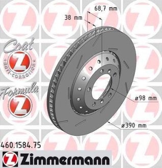 Диск гальмівний FORMULA Z лівий ZIMMERMANN 460158475