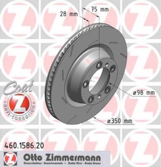 Диск гальмівний зад вент правий Porsche Panamera 4 ZIMMERMANN 460158720