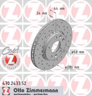 Гальмівний диск ZIMMERMANN 470243352