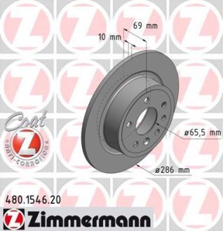 Гальмівний диск ZIMMERMANN 480154620