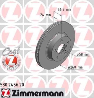 Гальмівний диск ZIMMERMANN 530245620