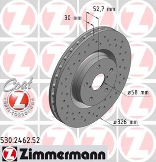 Гальмівний диск ZIMMERMANN 530246252