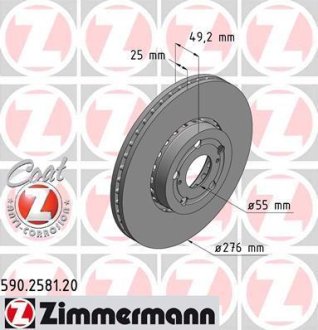 Гальмівний диск ZIMMERMANN 590258120