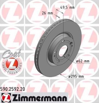 Гальмівний диск ZIMMERMANN 590259220